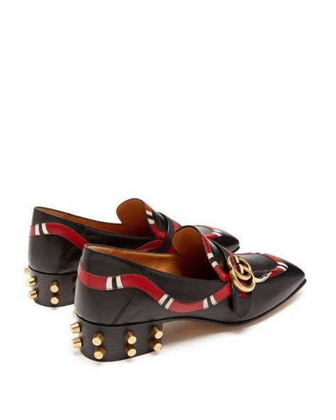 gucci yoko snake studded loafer|gucci wedge loafers.